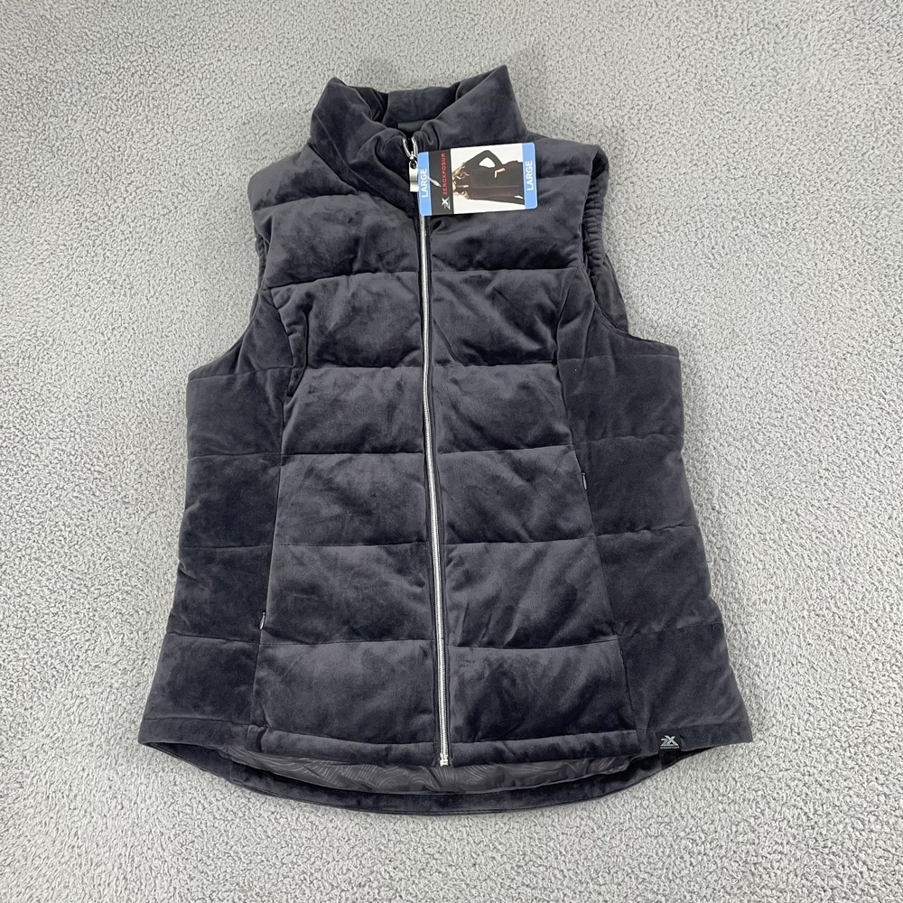 NWT Zeroxposur Puffer Vest Women L Nightfall Velour Full Zip - Picture 1 of 8